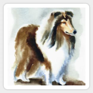 Collie Watercolor Painting - Dog Lover Gifts Sticker